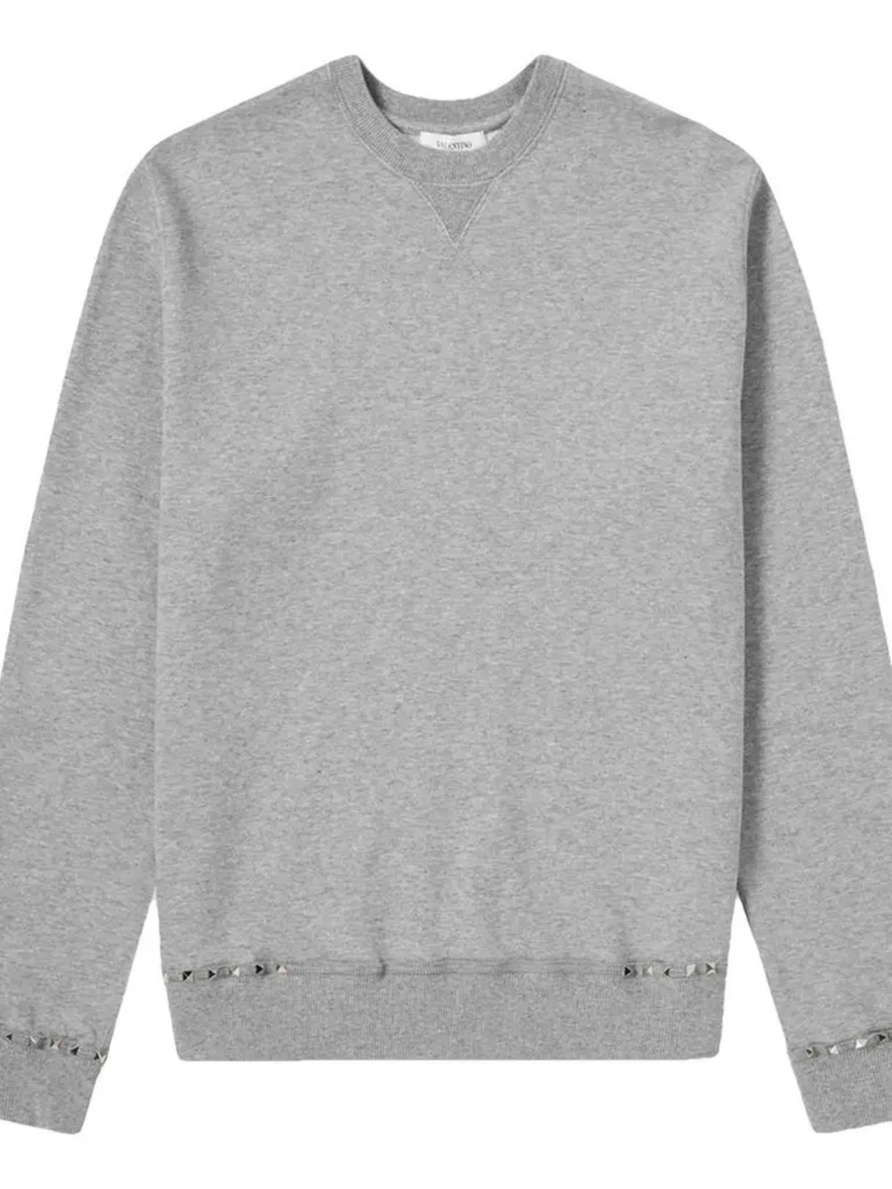Valentino Men's Grey Rockstud Crewneck Sweatshirt